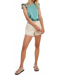 Wishlist - Cool & Collected Satin Ruffle Sleeve Blouse - Lyst