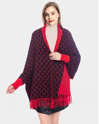 TRUEDAMES - Luxury Patterned Poncho - Lyst
