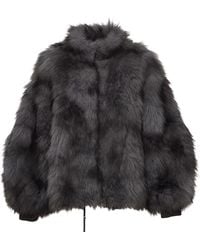 S.W.O.R.D - Short Zip Drawstring Fake Fur Jacket - Lyst