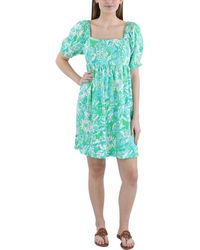 Lilly Pulitzer - Floral Print Cotton Mini Dress - Lyst