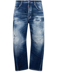 DSquared² - Five-Pocket Denim Jeans With Distressed Finish - Lyst