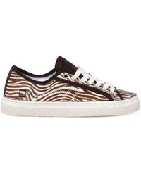 Date - Zebra Calfskin Leather Sneakers - Lyst