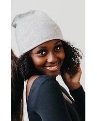 Pretty Simple - Rolled Edge Cashmere Blend Beanie Hat - Lyst