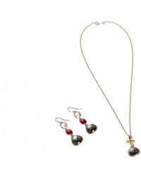 Avenue Chic - Tiny Orchid Drop Pendant Necklace - Lyst