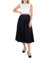Thom Browne - Ladies Gabardine Narrow Pleated Dress, Brand Size 36 (Us Size 0) - Lyst