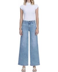 Flying Monkey - High Rise Trouser Hem Twist Wide Leg Jeans - Lyst