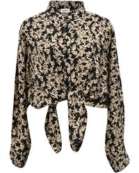 Ba&sh - Printed Tie Front Blouse - Lyst