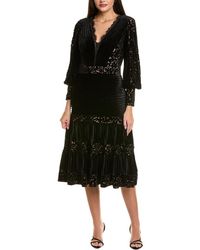 Tadashi Shoji - Solid Midi Dress - Lyst