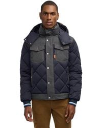Scotch & Soda - Oren Hybrid Denim Puffer With Removable Hood - Lyst