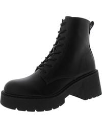 Madden Girl - Talentt Faux Leather Embossed Combat & Lace-up Boots - Lyst