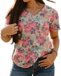 Sterling Kreek - Life Is A Flower V-Neck Tee - Lyst