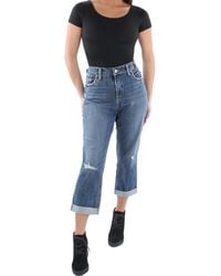 Silver Jeans Co. - Avery Denim Distressed Cropped Jeans - Lyst