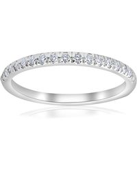Pompeii3 - 1/4ct French Pave Diamond Wedding Ring Stackable Anniversary Band - Lyst