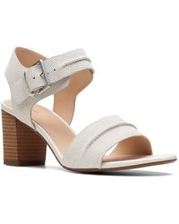 Clarks - Karseahi Seam Leather Ankle Strap Heels - Lyst