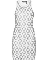 Philipp Plein - Short Tank Dress Crystal Net - Lyst