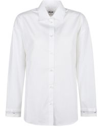 MSGM - Button-Down Regular Cut Shirt With Minimalist Design - Lyst