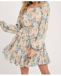 Bluivy - Floral Print Ruffled Swing Dress - Lyst