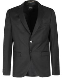 BOSS - Tailored Wool Jacket With Notch Lapel - Lyst