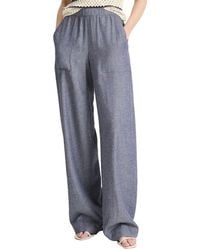 Vince - Mid Rise Casual Linen-Blend Pull On Pant - Lyst