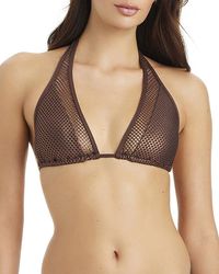 Sanctuary - Sea Crochet Halter Triangle Top - Lyst