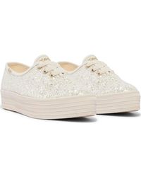 Keds - Point Lace Up Sneaker Womencream Glitter Platform Lifestyle Shoes Ham847 - Lyst