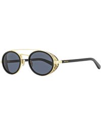 Jimmy Choo - Oval Sunglasses Tonie/s Black/gold 51mm - Lyst