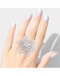 Fashnzfab - Bubble Stone Snowflake Stretch Ring - Lyst