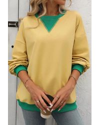 Lovesoft - Solid Color Round Neck Fork Loose Sweatshirt Sweater - Lyst