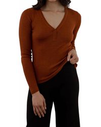 SSKEIN - V-Neck Henley Pullover - Lyst
