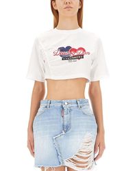 DSquared² - Cropped Fit T-Shirt - Lyst