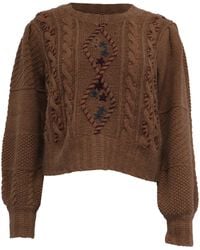 LoveShackFancy - Leni Embroidered Sweater - Lyst