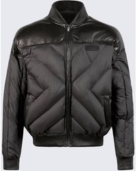 RTA - Leather Contrast Puffer Jacket - Lyst