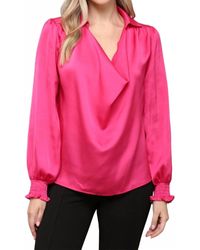 Fate - Cowl Neck Satin Blouse - Lyst