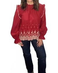..,merci - Embroidered Eyelet Ruffled Top - Lyst