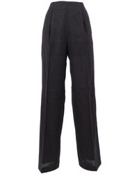Alberta Ferretti - Wide-Leg Trousers With High Waist And Pleated Detail - Lyst