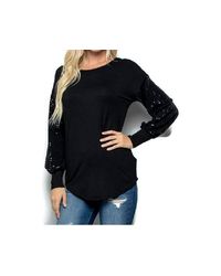 Acting Pro - Contrast Sequin Long Sleeve Top - Lyst