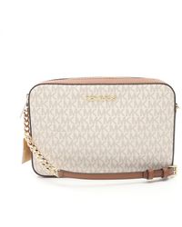 Michael Kors - Jet Set Coated Canvas Leather Shoulder Bag - Lyst
