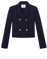 Lafayette 148 New York - Double Face Wool Double Breasted Crop Blazer - Lyst