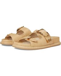 Dolce Vita - Sevana Slides Light Natural Raffia Slip On Sandals Zogg1781 - Lyst