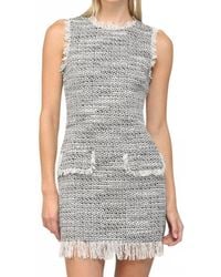 Fate - Tweed Faux Leather Zipper Dress - Lyst