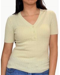 SABLYN - Kennedy V-Neck Henley Short Sleeve Top - Lyst