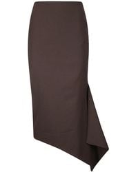 THE LATEST - Slim Longuette Skirt With Side Slit - Lyst