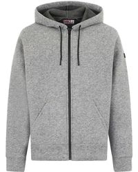 MC2 Saint Barth - Heathered Zip-Up Hoodie With Adjustable Drawstring - Lyst