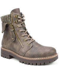 White Mountain - Mandy Lined Lugged Sole Combat & Lace-up Boots - Lyst