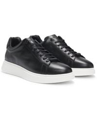BOSS - Leather Trainers With Rubber Outsole - Lyst