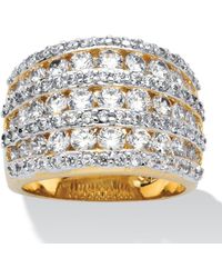 Palmbeach Jewelry - 2.86 Tcw Round Cubic Zirconia Multi-Row Dome Ring-Plated - Lyst