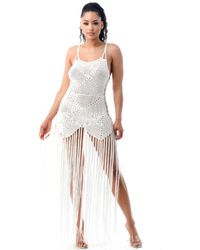 TRUEDAMES - Crochet Dress Bottom Fringe - Lyst