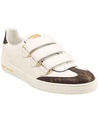 Louis Vuitton - White Leather Front Row Sneakers - Lyst
