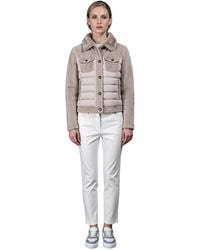 Moorer - Petunia-Fur-Uro Jacket Pearl - Lyst