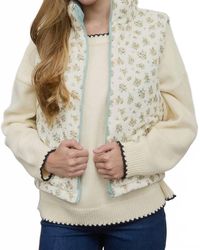 Blu Pepper - Floral Zip Up Puffer Vest - Lyst